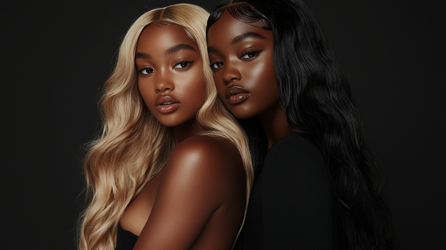 100% HUMAN HAIR BLEND WIGS